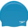 Speedo Plain Moulded Silicone Badmuts - blue/chrome