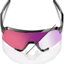 100% S3 Photochromic Bril - Kilian Bron - Gloss Black - Purple Mirror