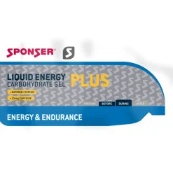 Outdoor Maaltijden < SPONSER Liquid Energy Plus - Carbohydrate Gel with Caffeine - Sachet - 40x35g