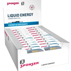 Outdoor Maaltijden < SPONSER Liquid Energy Plus - Carbohydrate Gel with Caffeine - Sachet - 40x35g