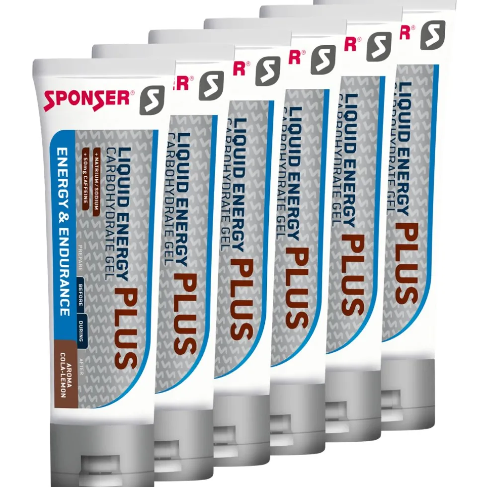 SPONSER Liquid Energy Plus - Koolhydraat Gel + Cafeïne - Tube - 6x70g