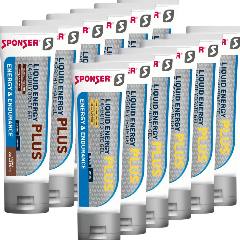 SPONSER Liquid Energy Plus - Koolhydraat Gel + Cafeïne - Tube - 6x70g