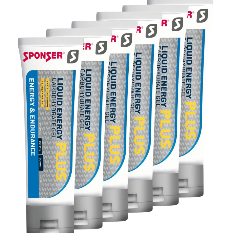 SPONSER Liquid Energy Plus - Koolhydraat Gel + Cafeïne - Tube - 6x70g