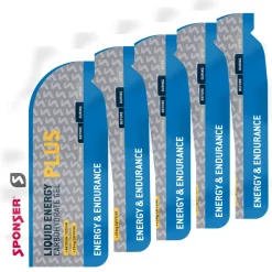 SPONSER Liquid Energy Plus - Koolhydraat Gel + Cafeïne - Sachet - 5x35g