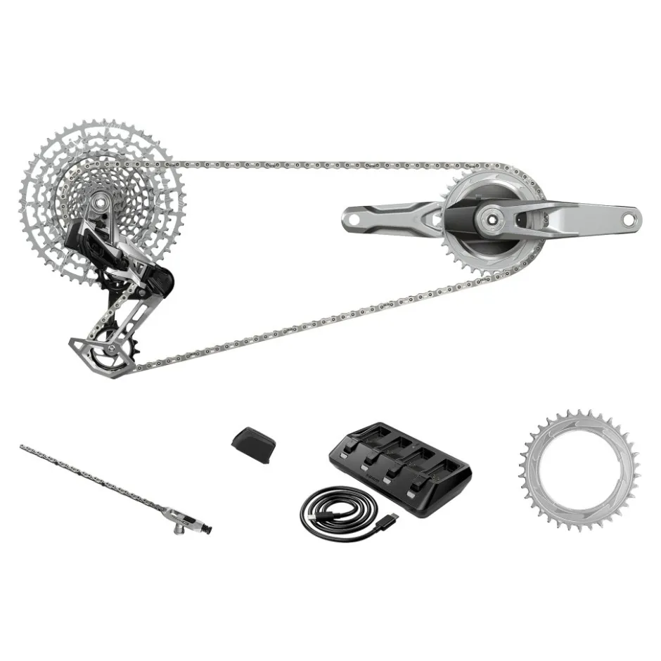 Vermogensmeters|Groepsets < SRAM 1987 Eagle Transmission AXS T-Type Schakelgroep - Limited Edition - zilver