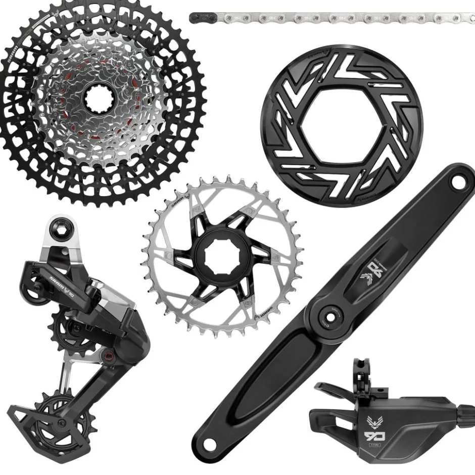 E-Bike Aandrijving|Groepsets < SRAM Eagle 90 Transmission E-MTB Schakelgroep | T-Type | / Brose | A1 - zwart / zilver