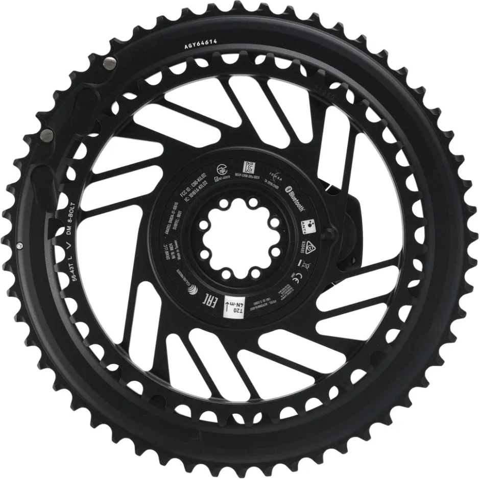 SRAM RED AXS Powermeter 2x Kettingblad Set | Direct Mount | E1 - zwart / zilver