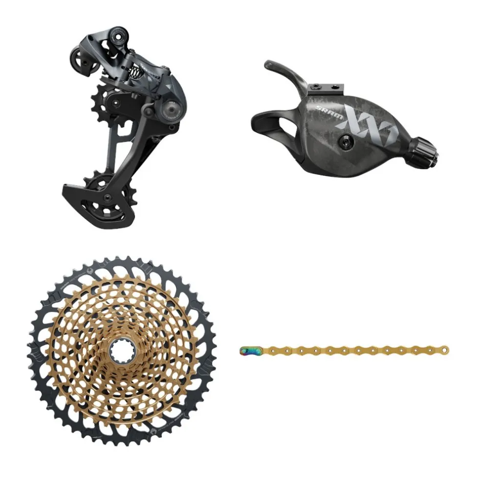 SRAM XX1 Eagle 1x12-speed Upgrade Kit - Trigger Shifter - 10-52 t. XG-1299 Cassette - Gold