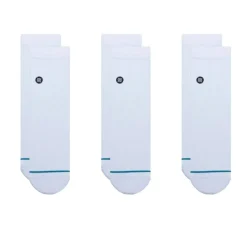 Stance Icon Quarter Sokken Unisex - Set van 3 - wit
