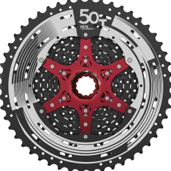 Cassettes < SunRace CSMZ90 Cassette 12-speed - 11-50 - black / red