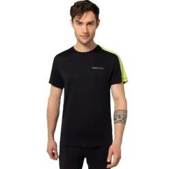 SUPER.NATURAL Alarm Hardloopshirt Heren - Jet Black/Wild Lime