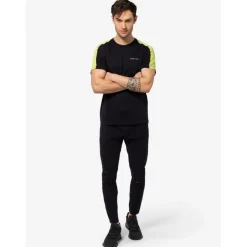 SUPER.NATURAL Alarm Hardloopshirt Heren - Jet Black/Wild Lime
