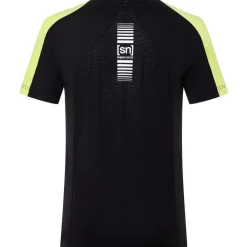 SUPER.NATURAL Alarm Hardloopshirt Heren - Jet Black/Wild Lime