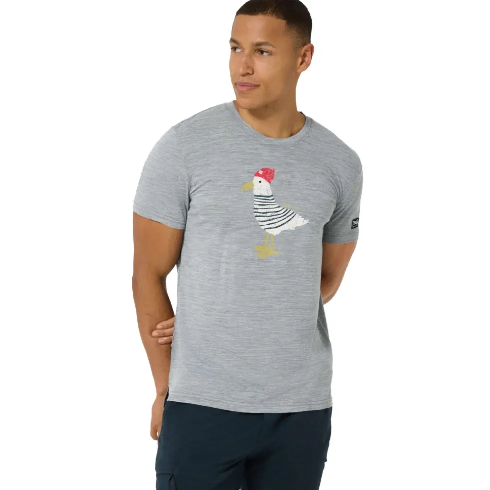 SUPER.NATURAL Johnny t-shirt voor heren - Cashmere Grey Melange/Various