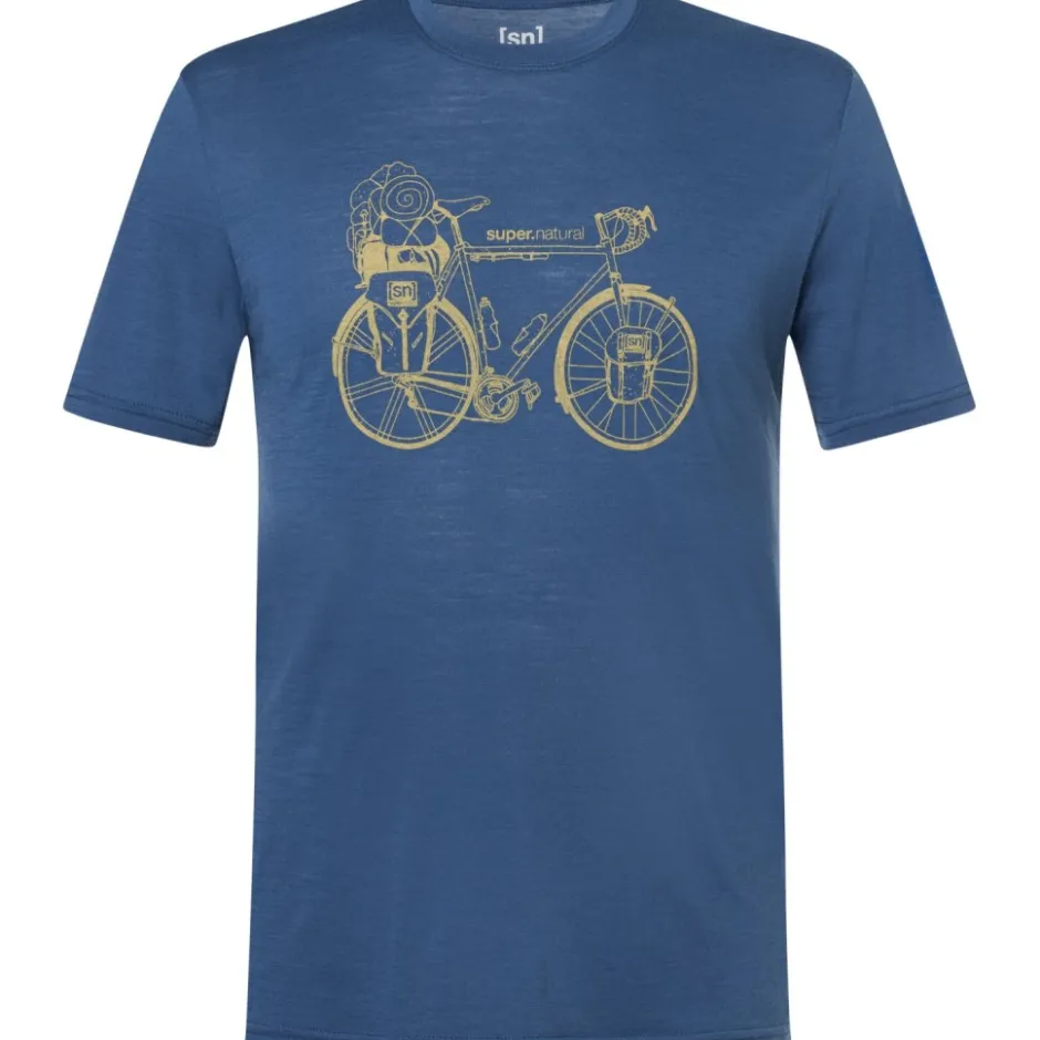 T-Shirts & Tops < SUPER.NATURAL Wander Whee T-shirt voor heren - Ocean Bue/Dried Tobacco