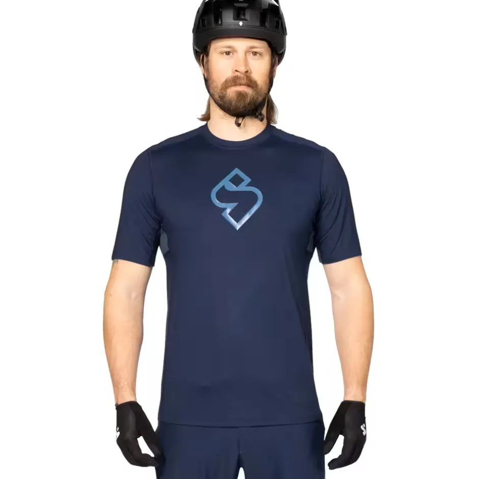 Mtb-Shirts < SWEET Protection Hunter Fiethirt met Korte Mouwen Heren - Navy Blazer