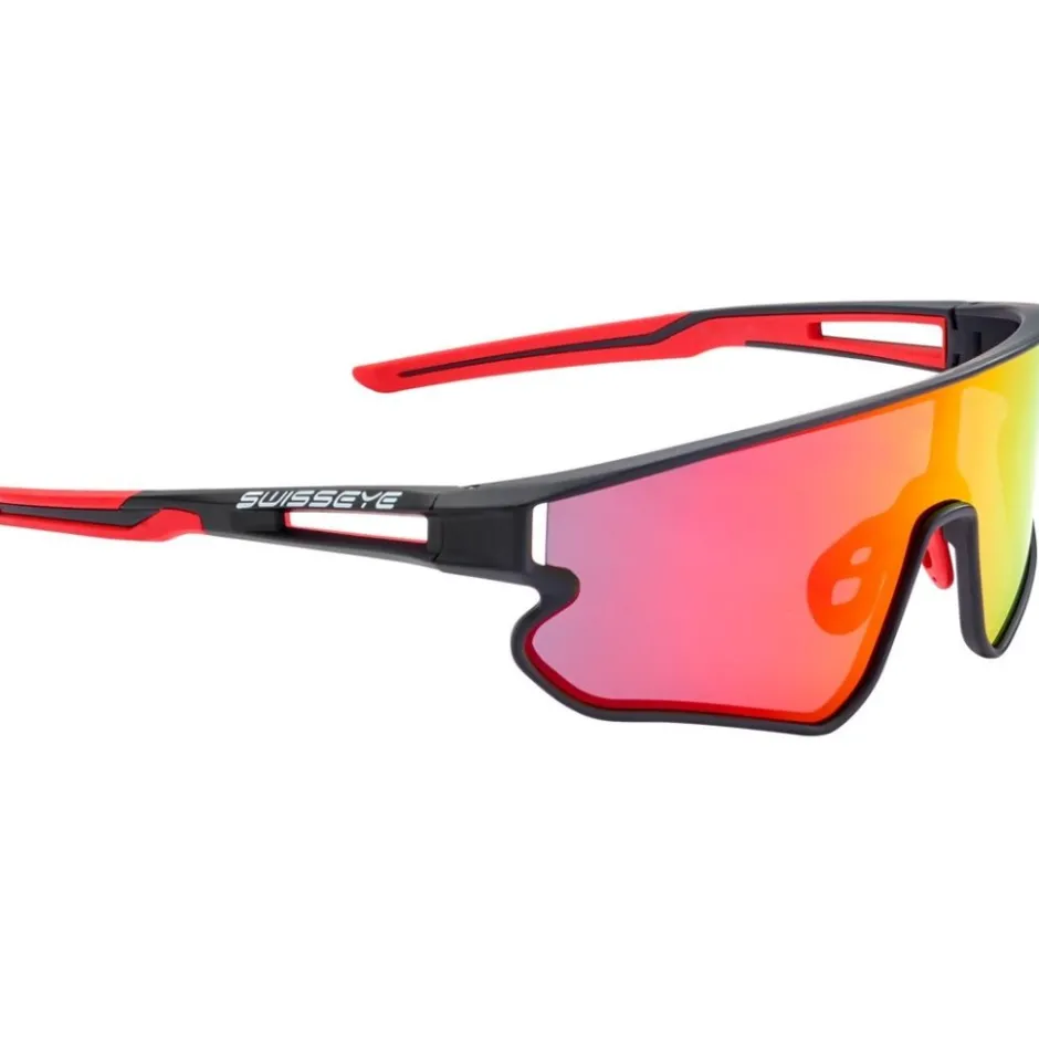 Alpine & Skibrillen < Swiss Eye Hurricane Bril - Black Matt/Red - Smoke BR Revo | 13001