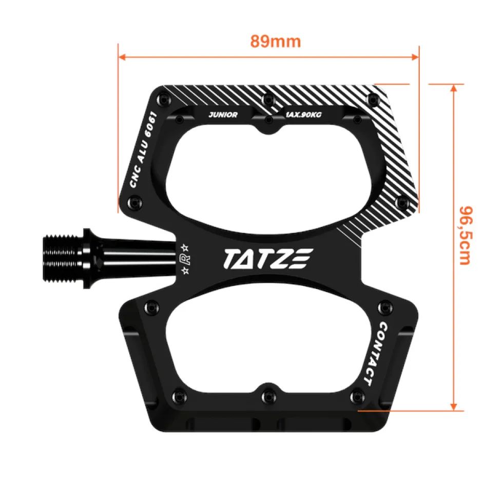 Tatze CONTACT CNC Junior Platformpedalen - zwart