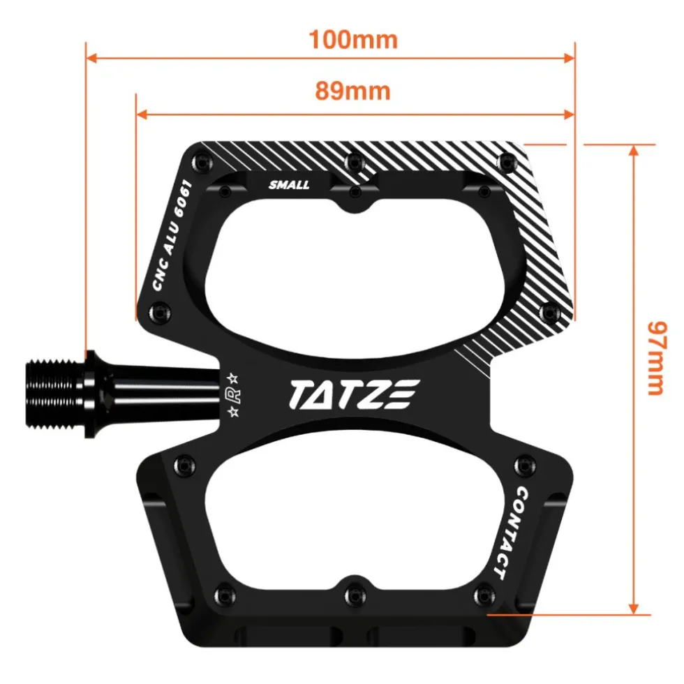 Tatze CONTACT CNC Small Platformpedalen - zwart