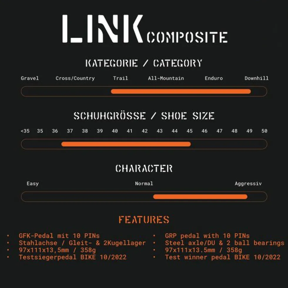 Tatze LINK Composite Platformpedalen - zwart