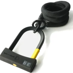 Beugelsloten < Texlock tex–lock eyelet incl. D-lock u-slot - 120cm - onyx black