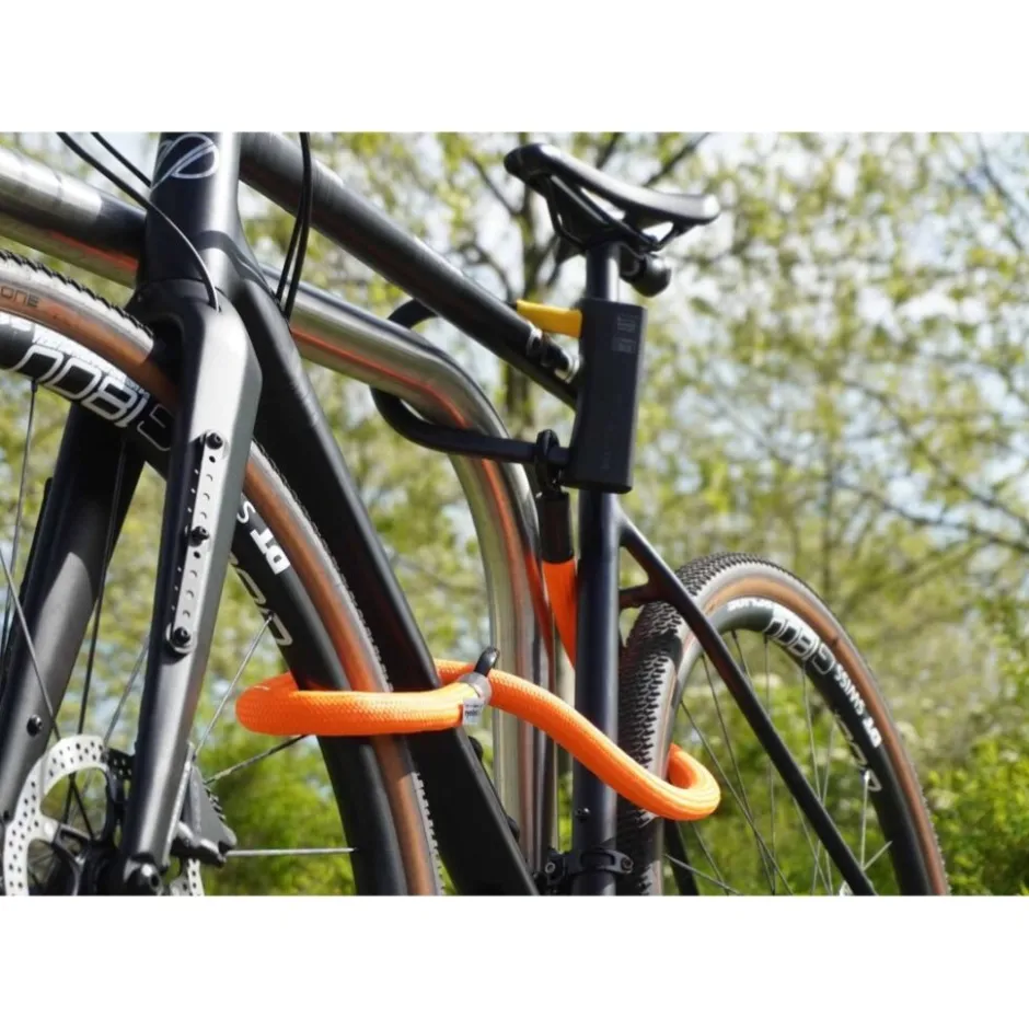 Beugelsloten < Texlock tex–lock eyelet incl. D-lock u-slot - 120cm - acid orange