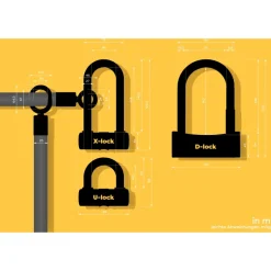 Beugelsloten < Texlock tex–lock eyelet incl. D-lock u-slot - 120cm - acid orange
