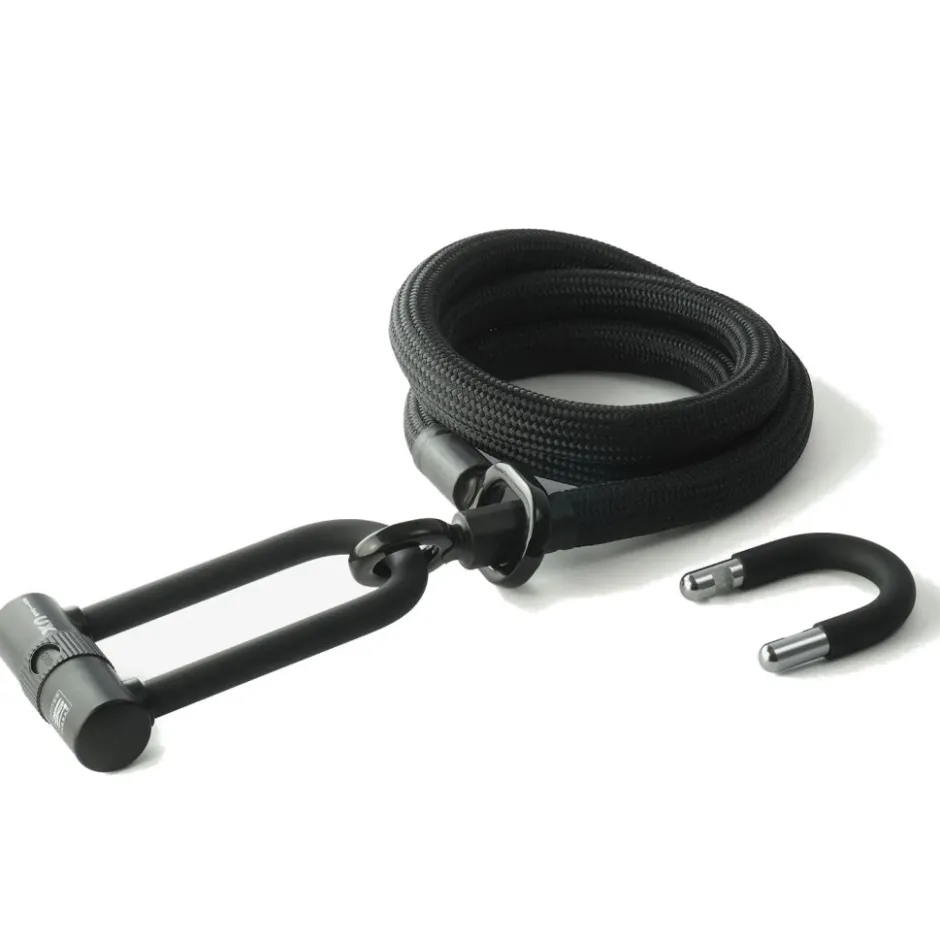 Beugelsloten < Texlock tex–lock eyelet incl. U/X-lock u-slot - 160cm - onyx black