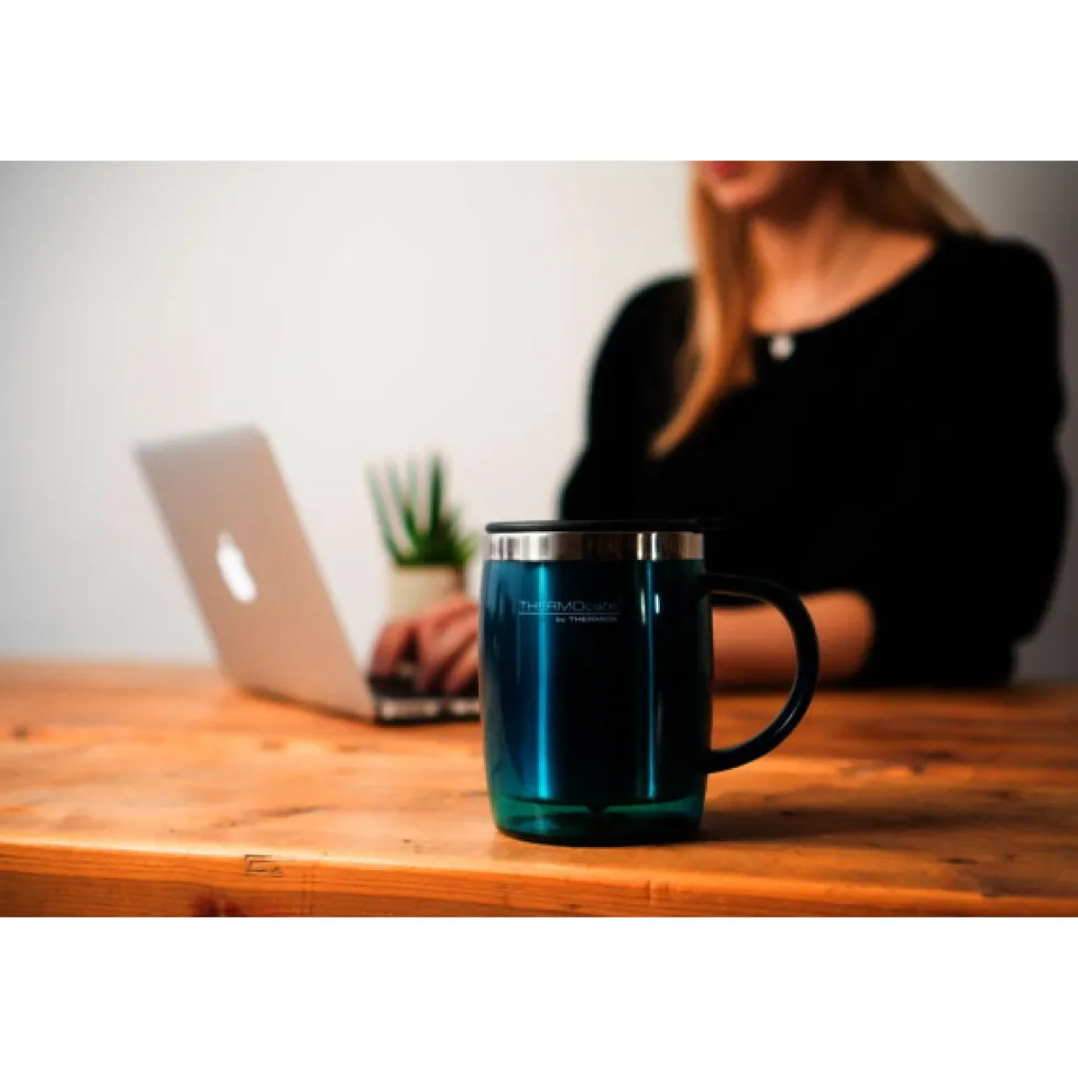 THERMOS® TC Desktop Cup 0.35L Thermo Mok - groenblauw gepolijst