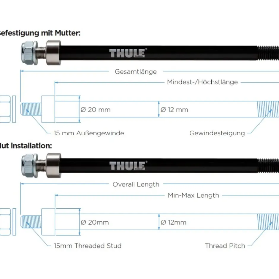 Snelspanners En Steekassen < Thule adapter voor steekassystemen - 12x148mm - Boost - black