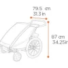 Kinderkarren < Thule Chariot Cross 2 Double - Fietskar voor Kinderen - dark slate