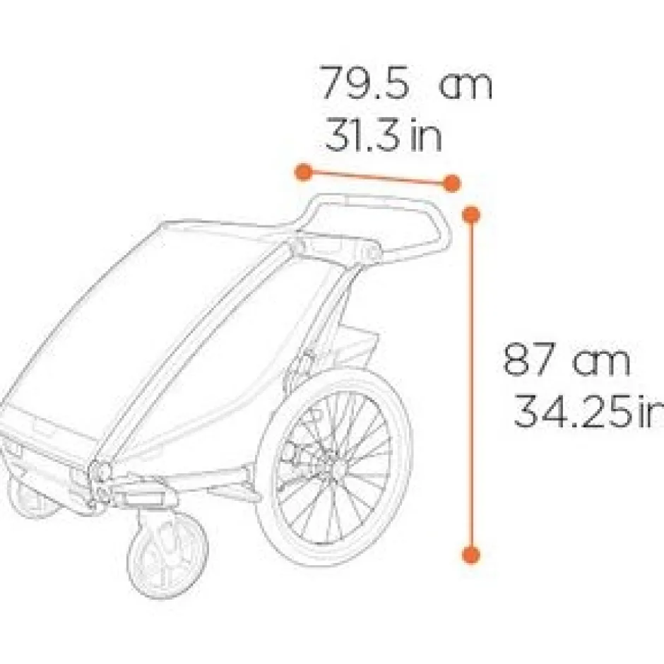 Kinderkarren < Thule Chariot Cross 2 Double - Fietskar voor Kinderen - dark slate