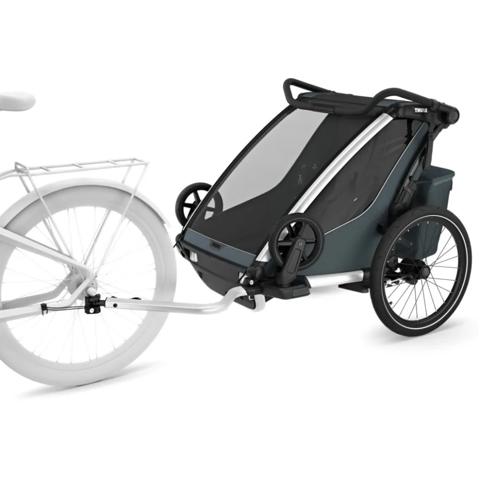 Kinderkarren < Thule Chariot Cross 2 Double - Fietskar voor Kinderen - dark slate