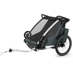 Kinderkarren < Thule Chariot Cross 2 Double - Fietskar voor Kinderen - dark slate