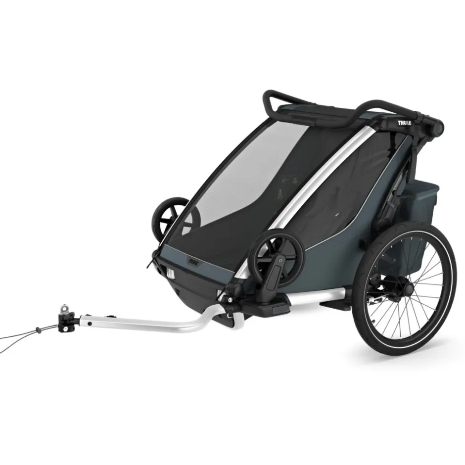 Kinderkarren < Thule Chariot Cross 2 Double - Fietskar voor Kinderen - dark slate