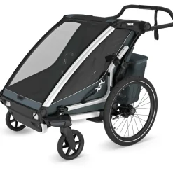 Kinderkarren < Thule Chariot Cross 2 Double - Fietskar voor Kinderen - dark slate