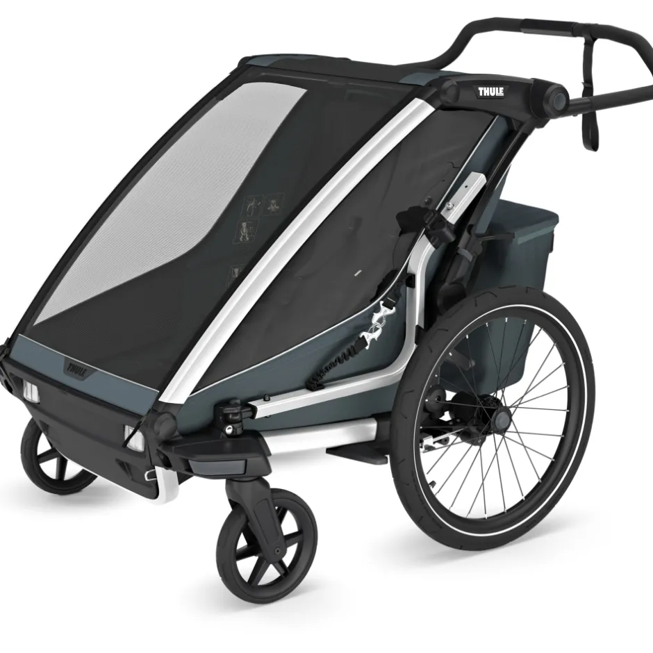 Kinderkarren < Thule Chariot Cross 2 Double - Fietskar voor Kinderen - dark slate