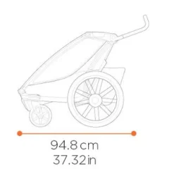 Thule Chariot Cross 2 Single - Fietskar voor Kinderen - dark slate
