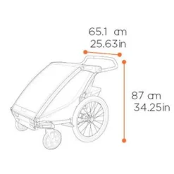 Thule Chariot Cross 2 Single - Fietskar voor Kinderen - faded khaki