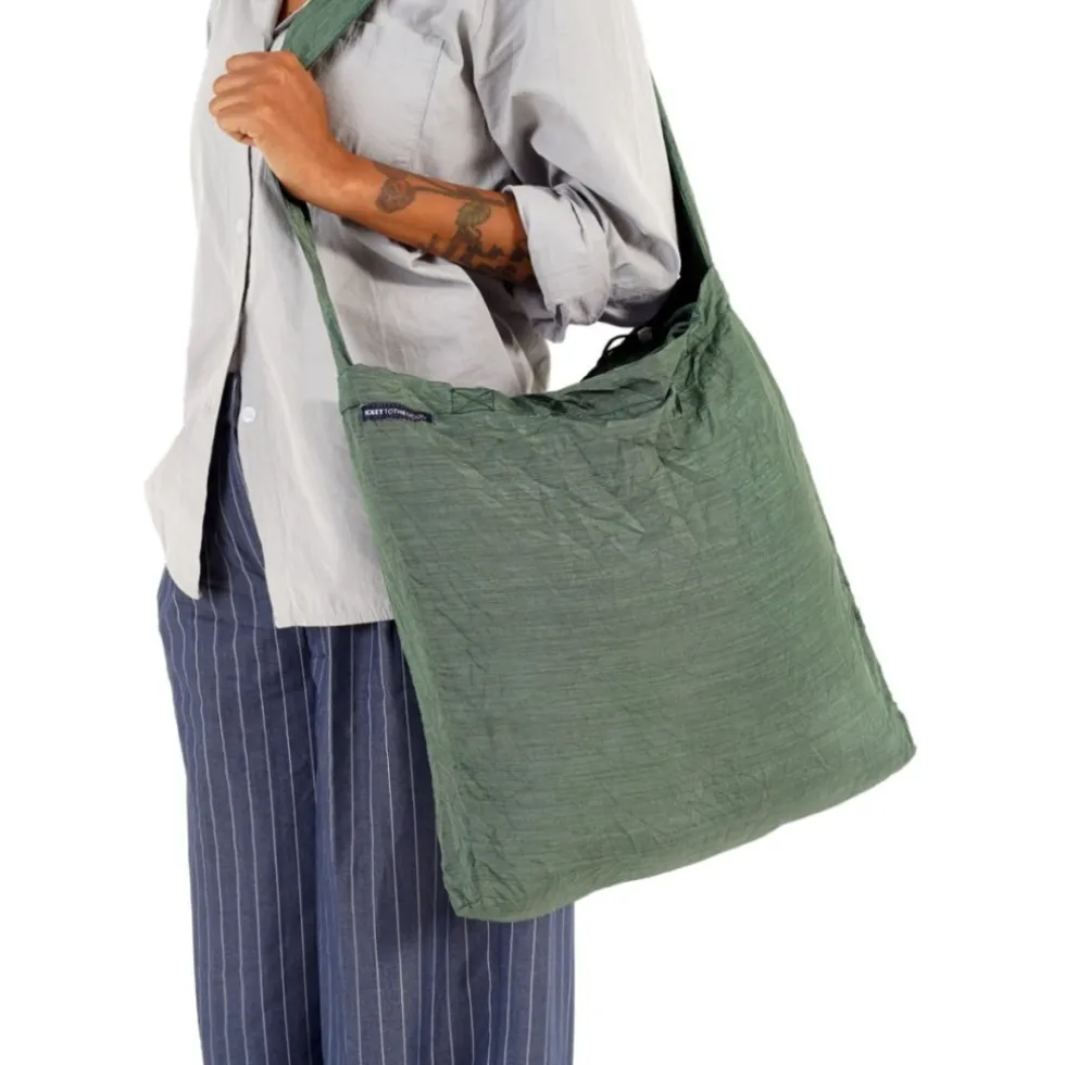 Ticket To The Moon Eco Bag Premium Boodschappentas - Medium - 15L - Sage Green