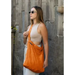 Ticket To The Moon Eco Bag Premium Boodschappentas - Large - 30L - Terracotta Orange