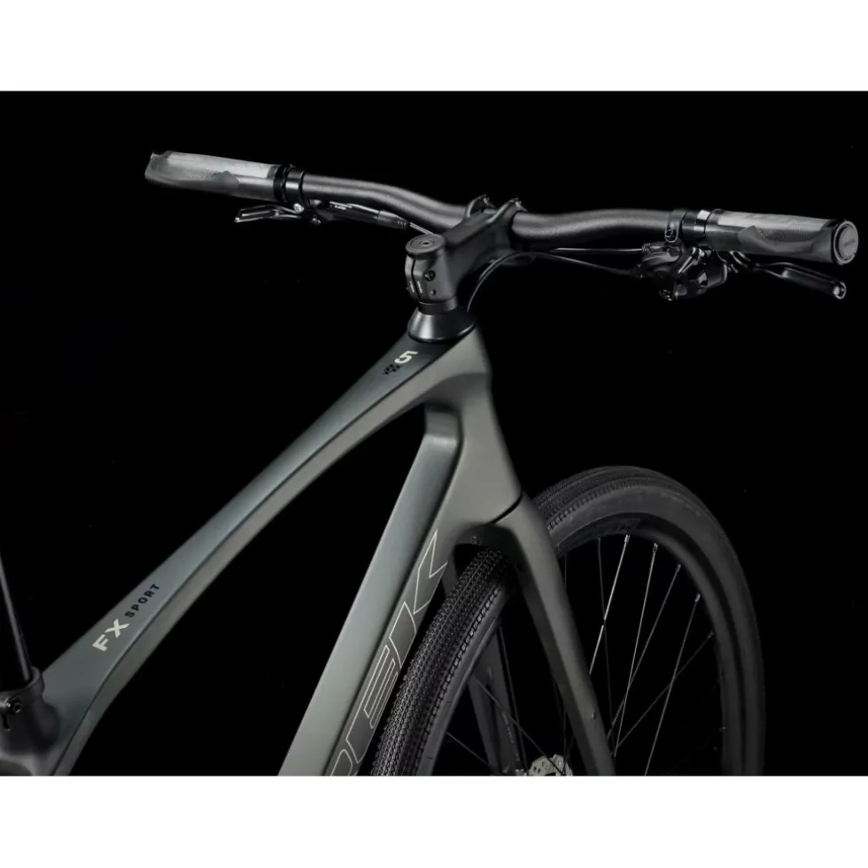Trek FX SPORT SL 5 - Carbon Fitnessfiets - 2026 - Matte Black Olive / Deep Smoke