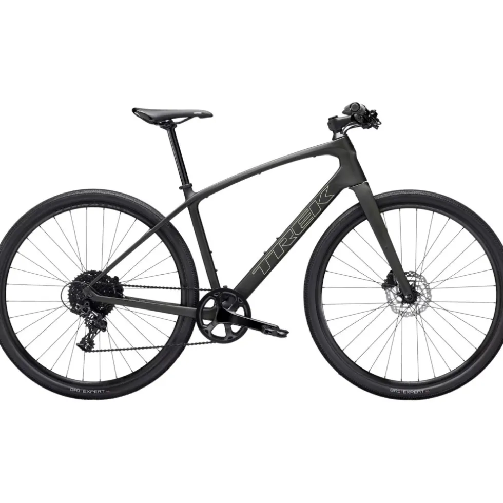 Trek FX SPORT SL 5 - Carbon Fitnessfiets - 2026 - Matte Black Olive / Deep Smoke