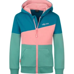 Trollkids Alesund Sweatjas Kinderen - Aqua Haze/Harbor Blue/Peony Rose