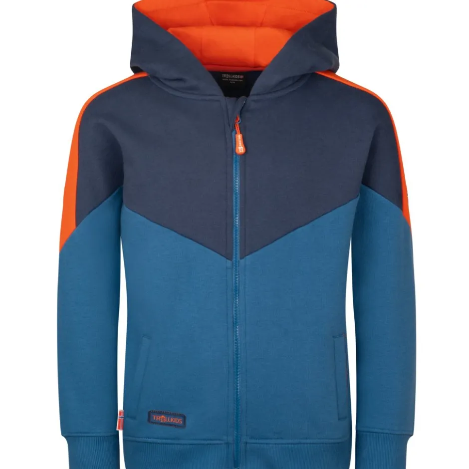 Jacks < Trollkids Flekkefjord Jas Kinderen - Nordic Blue/Mystic Blue/Flame Orange