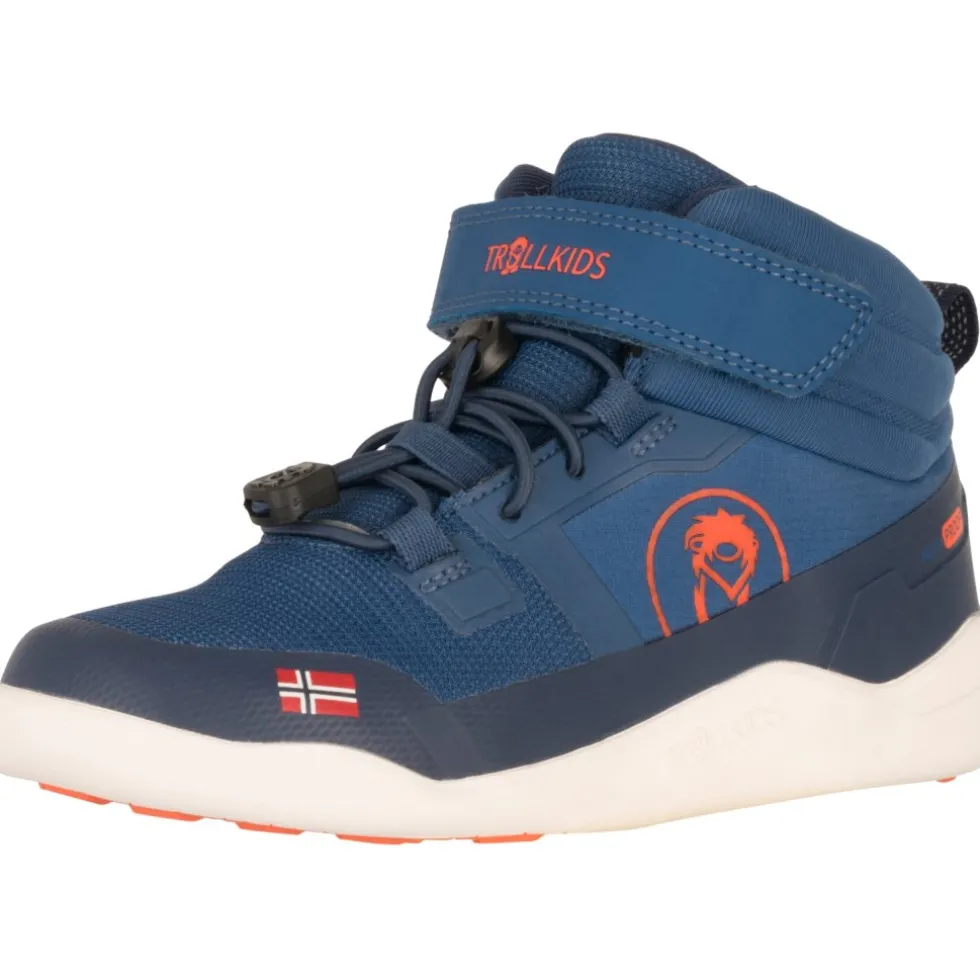 Trollkids Hovden Winter Barefoot Schoenen Kinderen - Nordic Blue/Flame Orange
