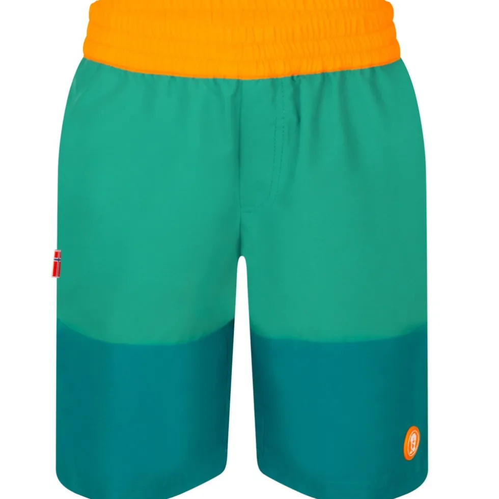 Trollkids Kroksand Short Kinderen - Lagoon Green/Sea Green/Sahara Sunset