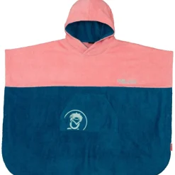 Trollkids Kvalvika Surf Badponcho kinderen - Peony Rose/ Harbor Blue