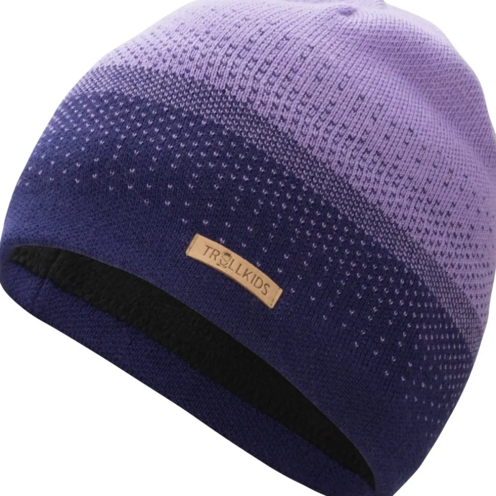 Trollkids Merino Beanie Kinderen - Dark Purple/Violet