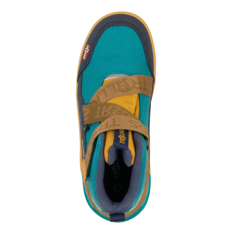 Trollkids Nordfjord Winter Barefoot Schoenen Kinderen - Dark Cyan/Bronze/Mystic Blue
